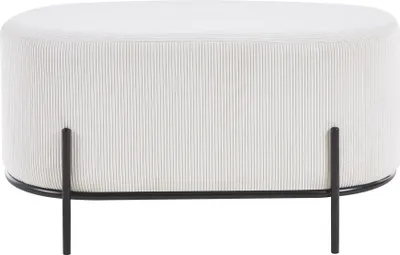 Produktbild von SalesFever Polsterhocker | Stoffbezug in Cord-Optik | Metallgestell | B 80 x T 40 x H 42 cm | beige – schwarz