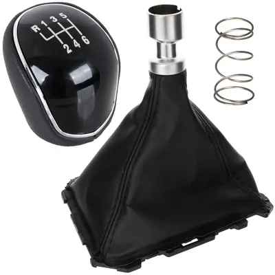 Produktbild von 6-Gang Schwarz Schaltknauf + Schaltmanschette für Ford Focus III ab 2011-2014