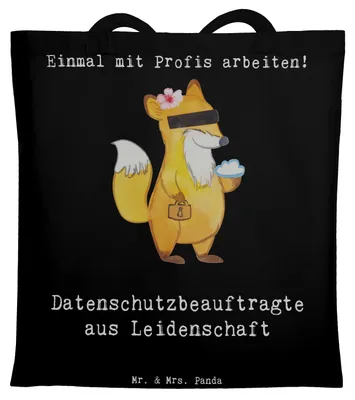 Produktbild von Mr. & Mrs. Panda Schultasche Datenschutzbeauftragte Leidenschaft - Schwarz - Geschenk, Tote Bag, Beruf, Jutebeutel, Datenschutz, Shopping Tasche, Stoffbeutel, Tragetasche