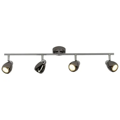 Image de Brilliant LED Deckenstrahler Milano Chrom/Schwarz 71cm 4 x 3W GU10 1000lm Warmweiß 3000K schwenkbar