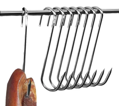 Produktbild von Set mit 50 Edelstahl-Fleischhaken, robuste Haken für verschiedene Anwendungen