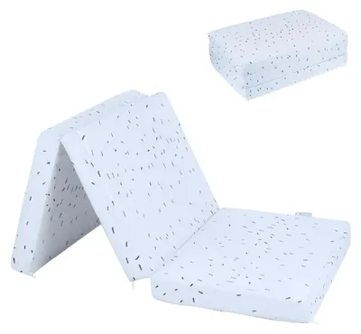 Obrázek produktu pro Skládací matrace do dětské postýlky Kikkaboo Bear with me 120 x 60 x 5 cm, potah 100 % bavlna, modrá