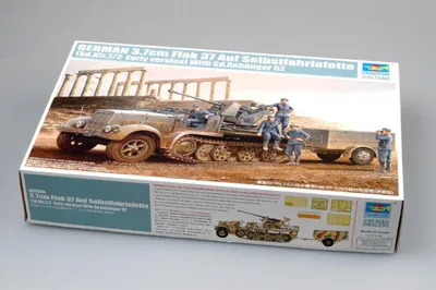 Produktbild von Trumpeter German3.7mm Flak37 auf Selbstfahrlafette (Sd.Kfz.7/2 Early Version)1:35, 01525