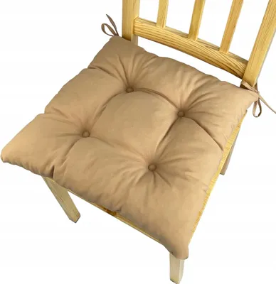 Produktbild von Stuhlkissen, Trapezförmiges Stuhlkissen, Sitzkissen, Beige, 40x35x40x8 cm, Kissen für Heimstühle und Gartenmöbel, Gartenkissen,