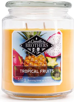 Produktbild von Tropical Fruits Duftkerze Candle Brothers, Kerze im Glas, 2 Dochte, 510g, 100h Brenndauer, Raumduftkerze