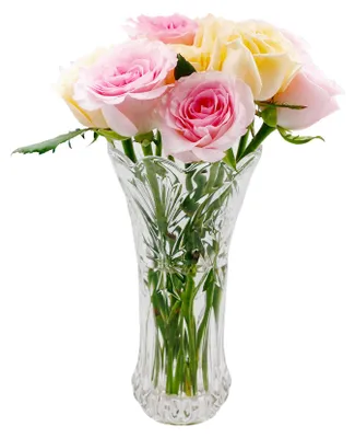 Image de Vase en verre transparent, 24 cm, idéal pour les tulipes et les fleurs séchées