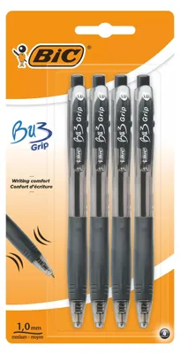Image de BIC 919243, Stylo à bille rétractable Clip-on, noir, 4 pièce(s)