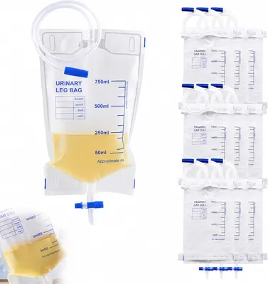 Productafbeelding van Desicable urinezak met kruisventiel, 750 ml, 10 stuks, voor gebruik met katheters