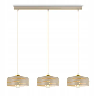 Produktbild von LUXOLAR Pendelleuchte 3-flammig 74cm Beige Gold E27 Loft höhenverstellbar