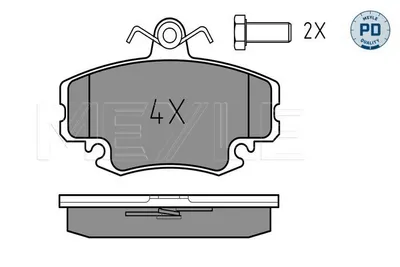 Produktbild von MEYLE 025 214 6318/PD Bremsbeläge Vorne für RENAULT TWINGO II (CN0) CLIO II (BB0/1/2, CB0/1/2) TWINGO I (C06) für DACIA SANDERO