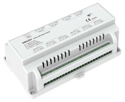 Produktbild von DMA2X3 DMX512 6-fach Signal Splitter, Signalverteiler und Verstärker 12–48 V, Hutschienenmontage