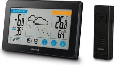 Obrázek produktu pro Hama Touch, Černá, Vnitřní vlhkoměr, Vnitřní teploměr, Venkovní vlhkoměr, Venkovní teploměr, 20 - 95%, 20 - 95%, -10 - 50 °C, -40 - 60 °C