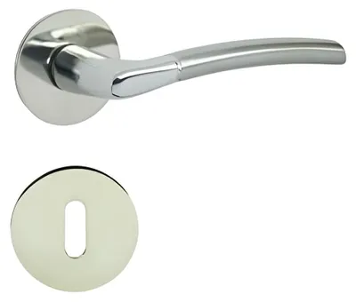 Produktbild von DOMINO Türgriff-Garnitur PRESTO-R BB-Buntbart Chrom glänzend/Nickel
