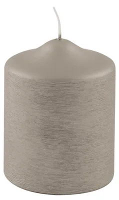 Productafbeelding van Fink KAARS, geborstelde metalen stompkaars, paraffine, steen, L. 8 cm, B. 8 cm, H. 10 cm, D. 8 cm, artikelnummer 123190