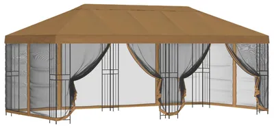 Produktbild von Pavillon mit Seitenwänden 6 x 3 m Beige Polyester und Stahl 190