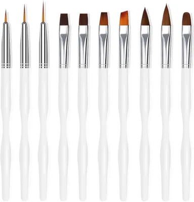 Zdjęcie produktu dla Pędzle do Paznokci Zestaw 10 Sztuk Profesjonalne do Zdobienia Manicure