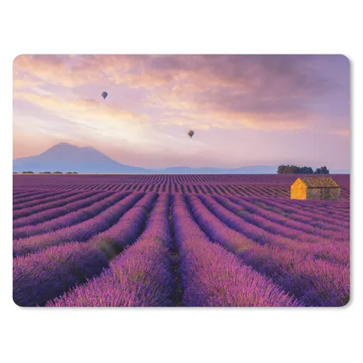Produktbild von MuchoWow® Mauspad Mousepad Lavendel - Heißluftballon - Berg - Lila 23x19 cm - Mousepads - Maus Mat - Pad - Mausunterlage - Schreibtischunterlage - Mauspad