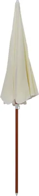 Image de vidaXL Parasol avec mât en acier 240 cm blanc sable