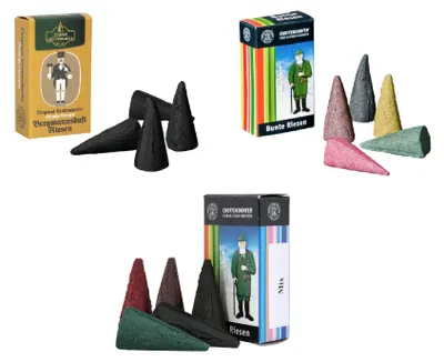 Produktbild von Crottendorfer Räucherkerzen XL-Riesen 3er Set Mix - dreiteiliges Räucherkerzen Set mit gemischten Düften für jede Jahreszeit - Insgesamt 14 Stück