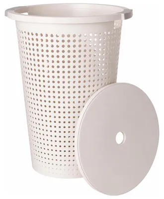 Produktbild von Waschekorb mit Deckel – weiss – 35 Liter – 40 x 52 cm – Kunststoff – rund