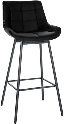 Produktbild von CLP Barhocker Weston 180° Schwenkfunktion mit Rückenlehne gepolstert Metallgestell | Farbe schwarz Material Kunstleder