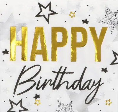 Produktbild von 20 Happy Birthday Sternen Servietten 33x33cm
