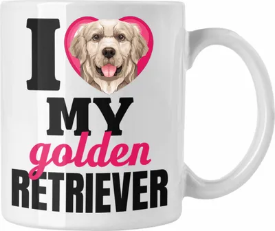 Produktbild von Trendation - Golden Retriever Besitzerin Tasse Geschenk Lustiger Spruch Geschenkidee I Love My Golden Retriever (Weiß)