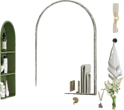 Zdjęcie produktu dla Lustro ścienne, owalne, styl vintage, wypukłe, srebrne