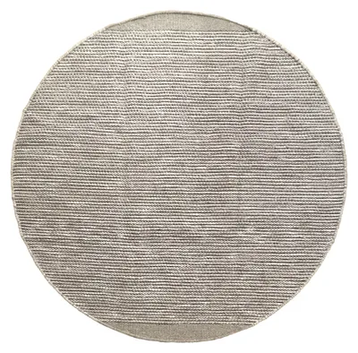 Produktbild von MY-RUG Teppich Roshni, Wollteppich Rund, handgewebt 100x100 cm, grau, Uni Farben, meliert, Wolle, Schlafzimmer, Flur