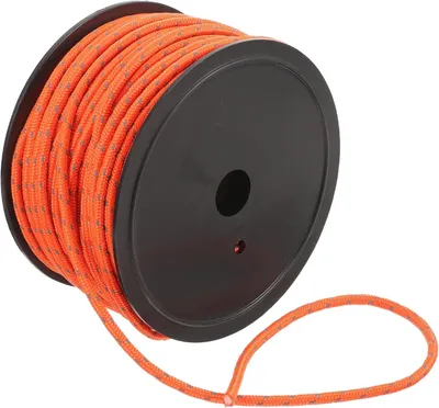 Produktbild von Reflektierendes Zeltseil 5 mm × 50 m – orange, gut sichtbar, winddicht, zur Zeltbefestigung, robuste Wäscheleine