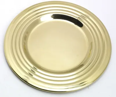 Produktbild von Kerzenteller Messing Gold poliert (Innen Ø 9 cm, Außen Ø 15 cm)