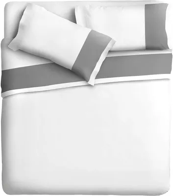 Produktbild von Grau/Rotes Bettwäsche-Set, 105 cm (260 x 300 cm + 2 Kissenbezüge 52 x 83 cm)