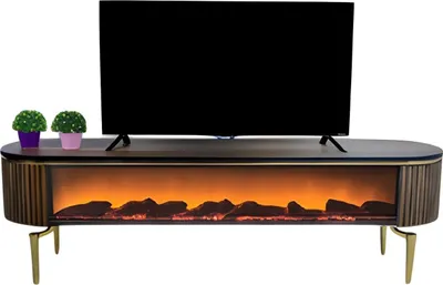 Image de TV Lowboard Sideboard Table TV Déco Cheminée Armoire de salon Moderne
