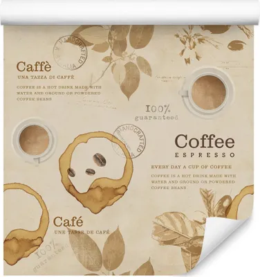 Immagine prodotto di 10m VLIES WALLPAPER rotolo sala da pranzo tazze caffè chicchi di caffè macchia XXL