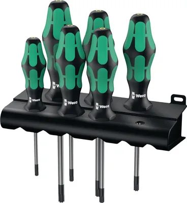 Produktbild von Wera 367/6 TORX BO Kraftform Schraubendrehersatz + Rack