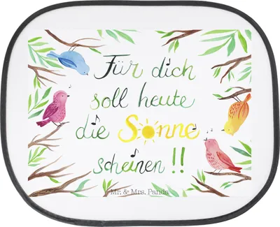 Produktbild von Mr. & Mrs. Panda Auto Sonnenschutz Vögel Sonne - Geschenk, Autosonnenschutz, Autoscheiben, Dekoration, autofenster, hitzeschutz, autoscheibe