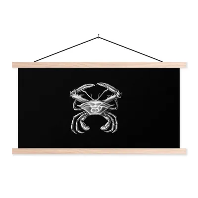 Produktbild von MuchoWow® Textilposter Ernst Haeckel - Krabbe - Alte Meister - Vintage - Tiere - Kunst 120x60 cm mit holzfarbenen Rahmen - Klemmleiste