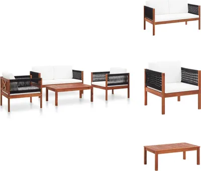 Produktbild von vidaXL 4-tlg. Garten-Lounge-Set Massivholz Akazie -  Gartenmöbel-Sets