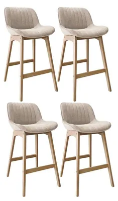 Produktbild von NORDEN Barhocker-Set Eiche & Cord-Samt H75cm