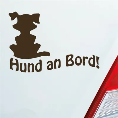 Produktbild von Auto Aufkleber Hund an Bord Dog Tier Tuning 15x10 cm Braun Sticker Heckscheibenaufkleber