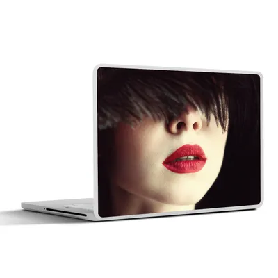 Produktbild von MuchoWow® Laptop Aufkleber Sticker Cover Frau - Lippen - Rot - Porträt 25x18 cm - Laptop-Deko