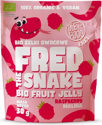 ŻELKI MALINA BEZ ŻELATYNY BIO 30 g - DIET-FOOD (FRED THE SNAKE)