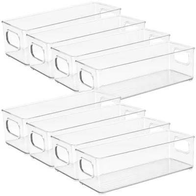 8er-Set durchsichtige Kühlschrank-Organizer mit Griffen