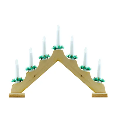 Produktbild von DECOLED Weihnachtskerzenhalter - Holz, 40 × 5 × 32 cm