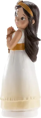 Produktbild von Kommunionkuchenfigur - Mädchen mit Rosenkranz