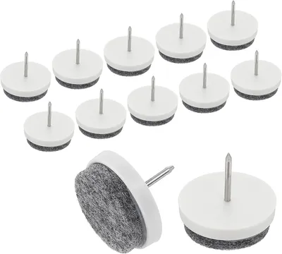 Produktbild von Schraub-Filzgleiter für Möbel, 40 Stück, Nagel für Stuhlbeine, Bodenschoner, rund, weiß
