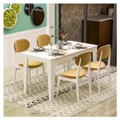 Produktbild von Esstisch für 4 Personen – Moderner Küchentisch mit stabiler Tischplatte – 120 x 72 x 73,8 cm – Esszimmertisch für Küche und Wohnzimmer (Weiß)