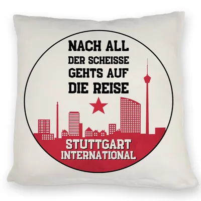 Produktbild von Stuttgart Europapokal Kissen mit Spruch Stuttgart International