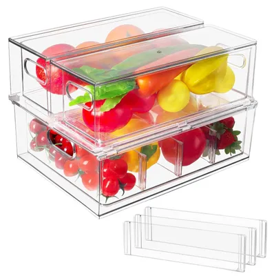 Obrázek produktu pro Organizér do lednice s výsuvnými zásuvkami a stohovatelným designem