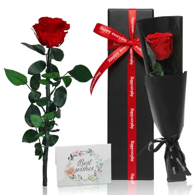 Productafbeelding van Eterne Rozen Geschenk voor Vrouwen, Mooie Rode Rozen in Geschenkdoos